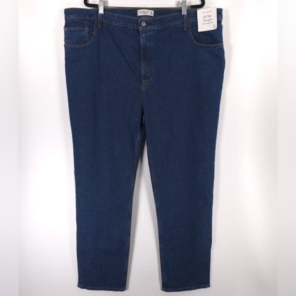 NWT Abercrombie & Fitch The 90’s Straight Ultra High Rise Straight Jeans 36/22 L